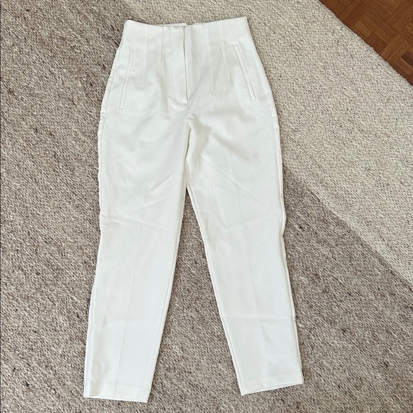 Zara Pants - Zara Pleated Straight Leg White Pants
